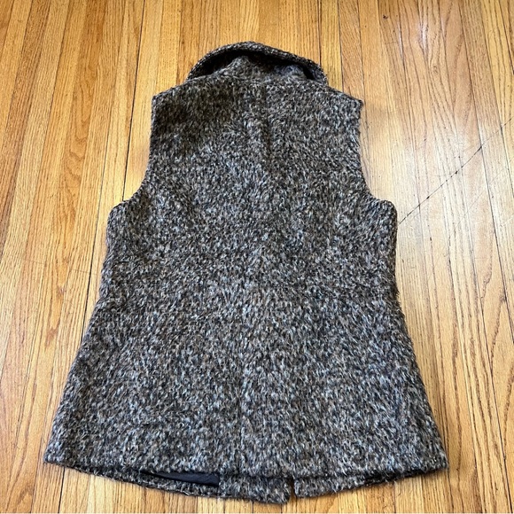 Beyond Threads Medium Alpaca Wool Long Vest Sleeveless Jacket Brown Zip - Picture 3 of 8